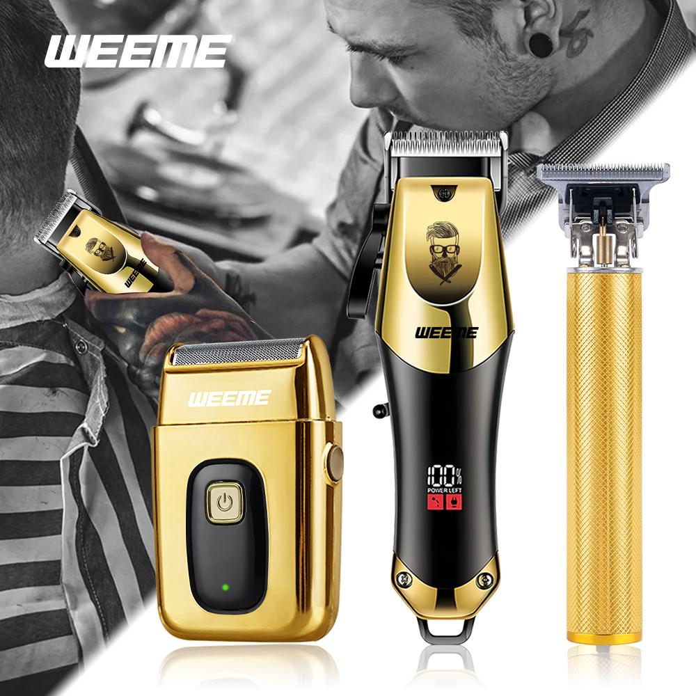Weeme 3pcs Men's Electric Hair Clipper Set, Hair Cutting Kit, Home Use Grooming Kit, Car Mounted Trimmer, Gift for Family & Friends, Barber Hair Clippers