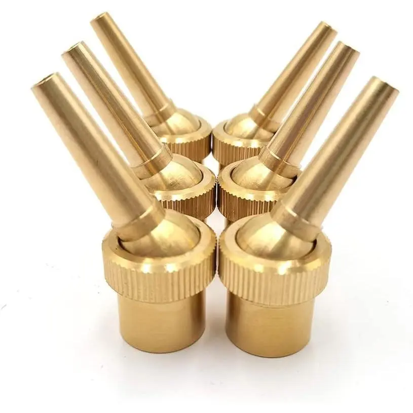 6pcs 1/2" DN15 Brass Fountain Nozzle Adjustable Direction Jet Water Spray Head for Landscaping Use Adjustable direction water spray head, solid brass construction, perfect for garden landscaping fountain decoration