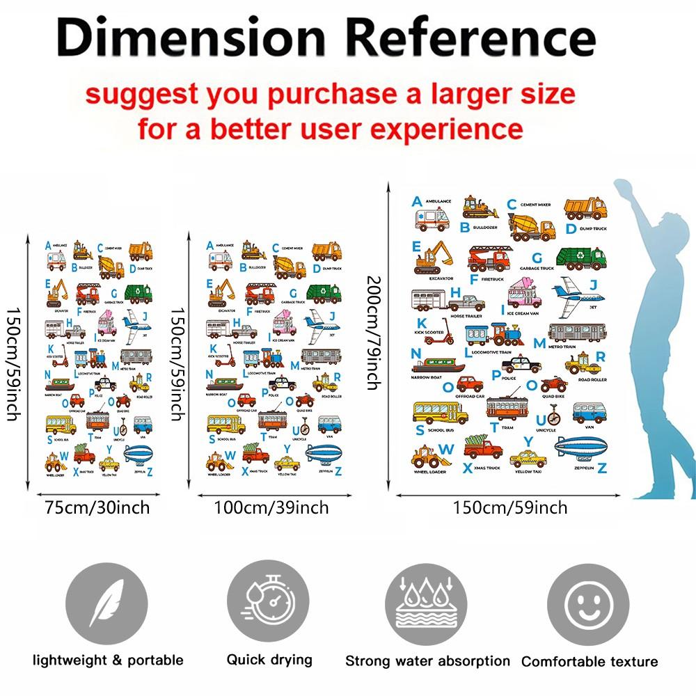 Vehicle Themed Digital Print Beach Towel, Quick Dry Pool Towel, Multipurpose Camping Towel & Bath Towel Blanket, Ideal for Beach Pool Camping Vacation, Perfect Gift for Kids & All Occasions