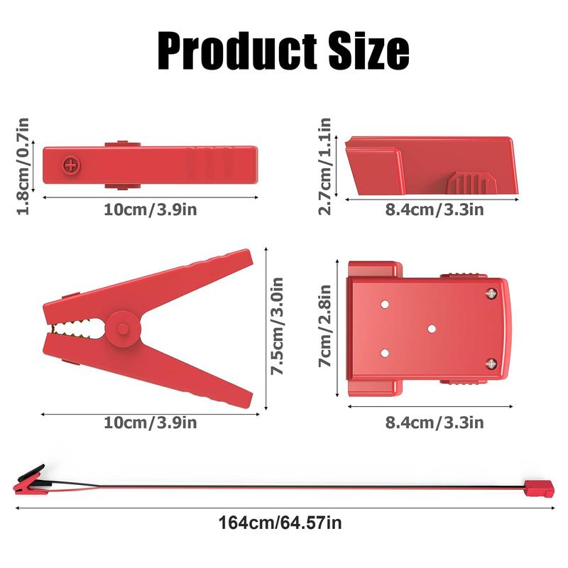 Jumper Cable Clamps for Milwaukee 18V ∧∧-18 Battery, 5.4FT 12AWG Jumper Starter
