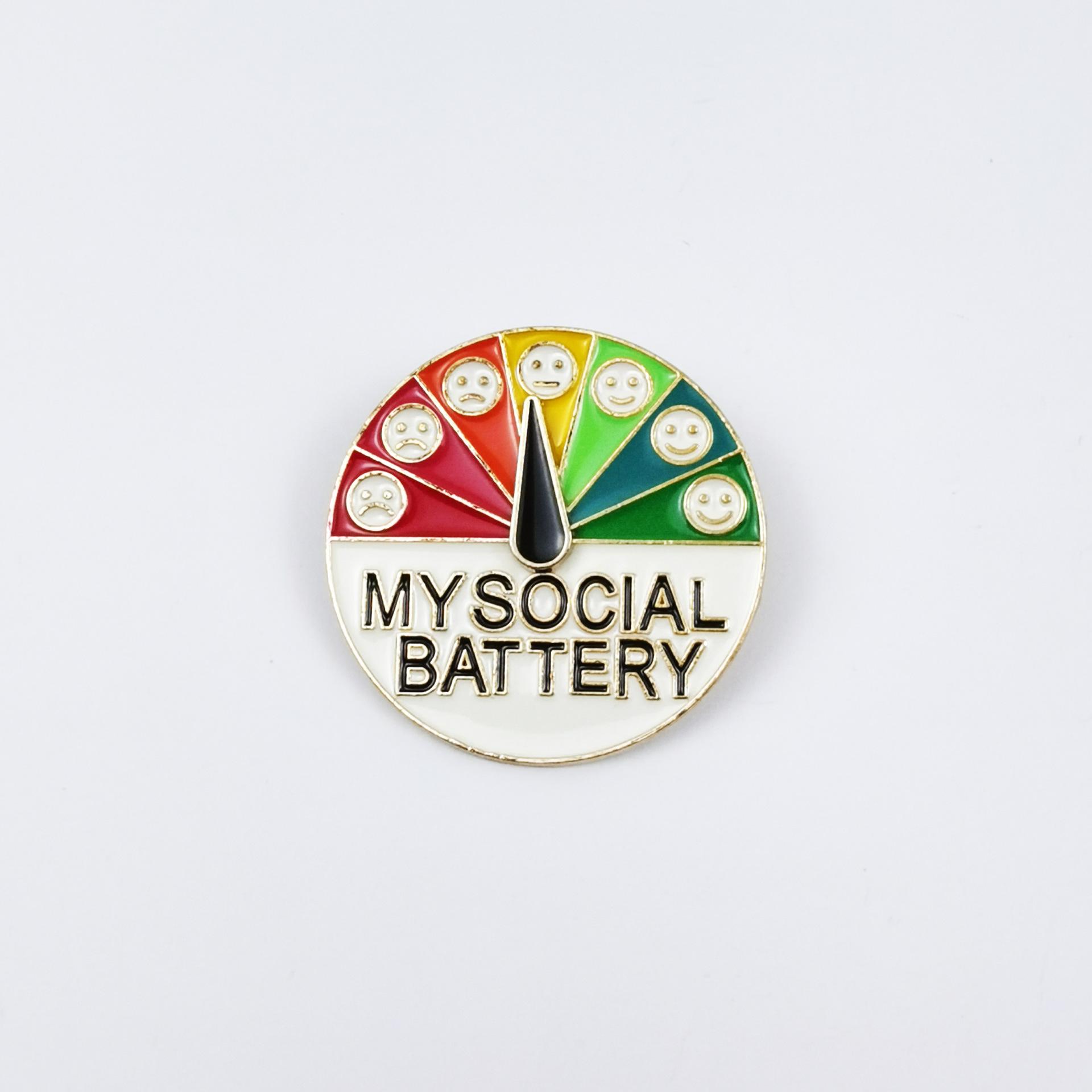 Creative mood switch brooch - rotating pointer fashion accessory metal pin badge rainbow spinner