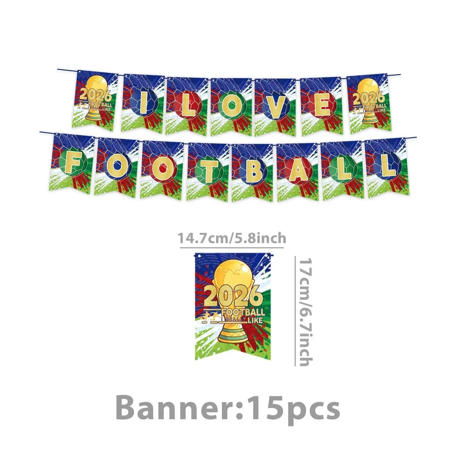 2026 Football Birthday Party Decoration Set, Soccer Theme Party Supplies for Kids and Adults, Includes Banners, Balloons, Hanging Decorations