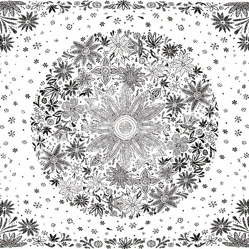 Bohemian Floral Mandala Tapestry Wall Hanging - Bedroom Living Room Decorative Polyester Wall Pendant with Free Installation Kit