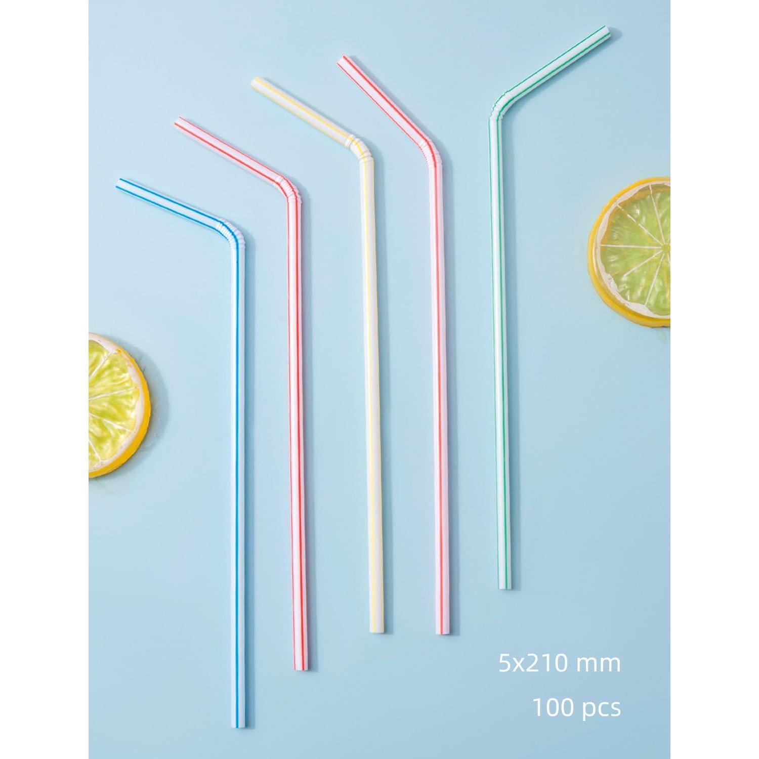 Straw Holder Dispenser Clear Glass Drinking Straw Container with Lid for Counter ()