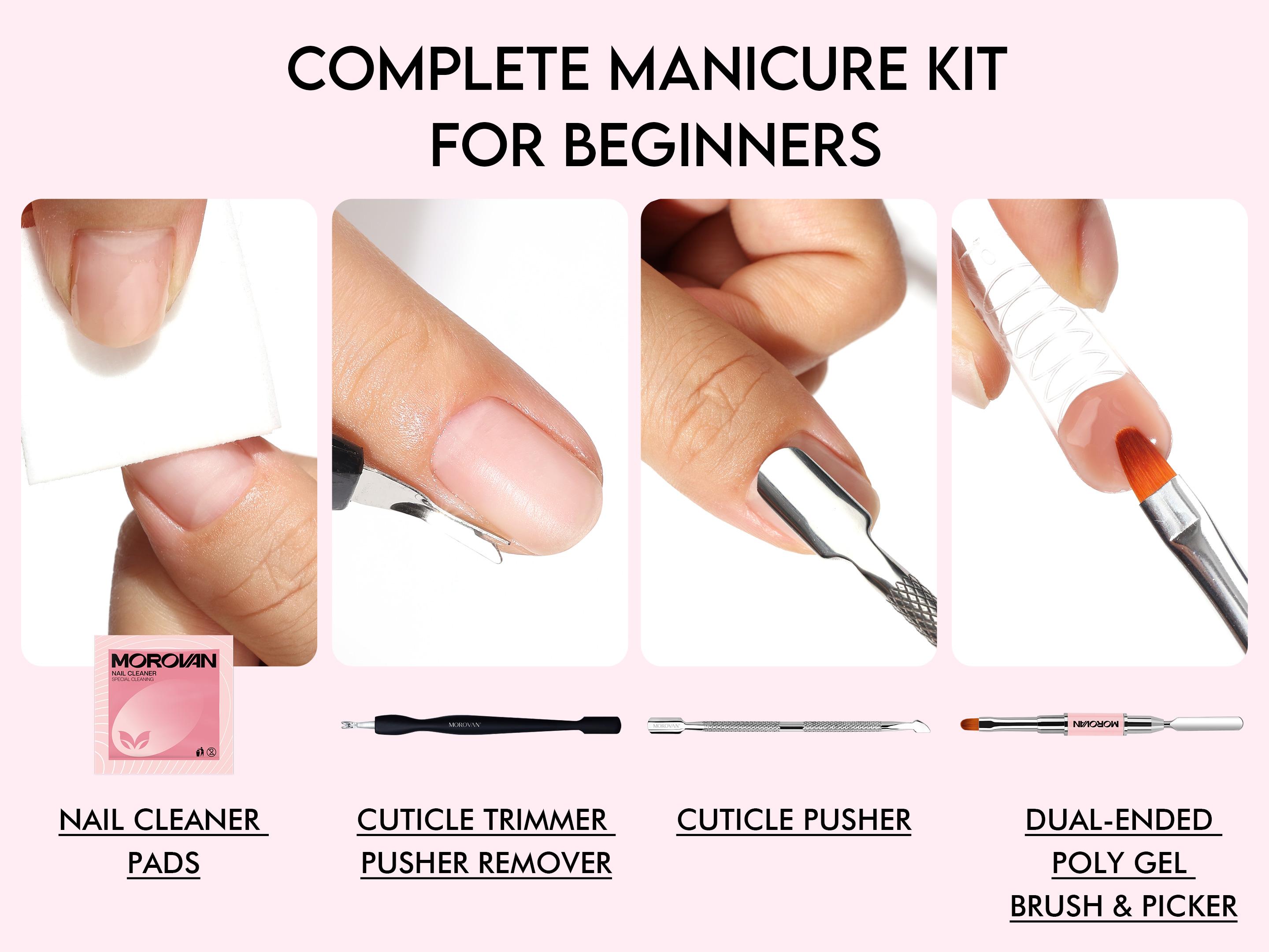 Morovan Professional Poly Gel Nail Kit 8 Colors Poly Gel Kit with U V Lamp 48W and all nail tools for Beginners with Everything