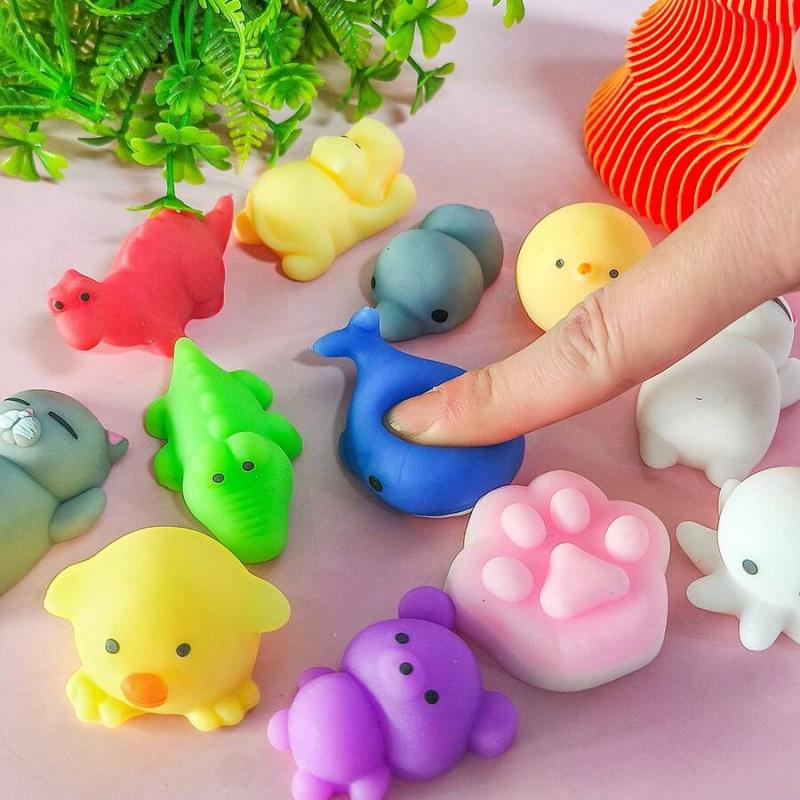 6/12/24/48pcs Mochi Squishy Toys, Mini Animal Squeeze Toys, Stress Relief Toys, Party Favor Bag Fillers, Soft Squeeze Stress Relief Toys, Suitable For Kids And Adults, Birthday Party Gifts, Random Colors And Styles