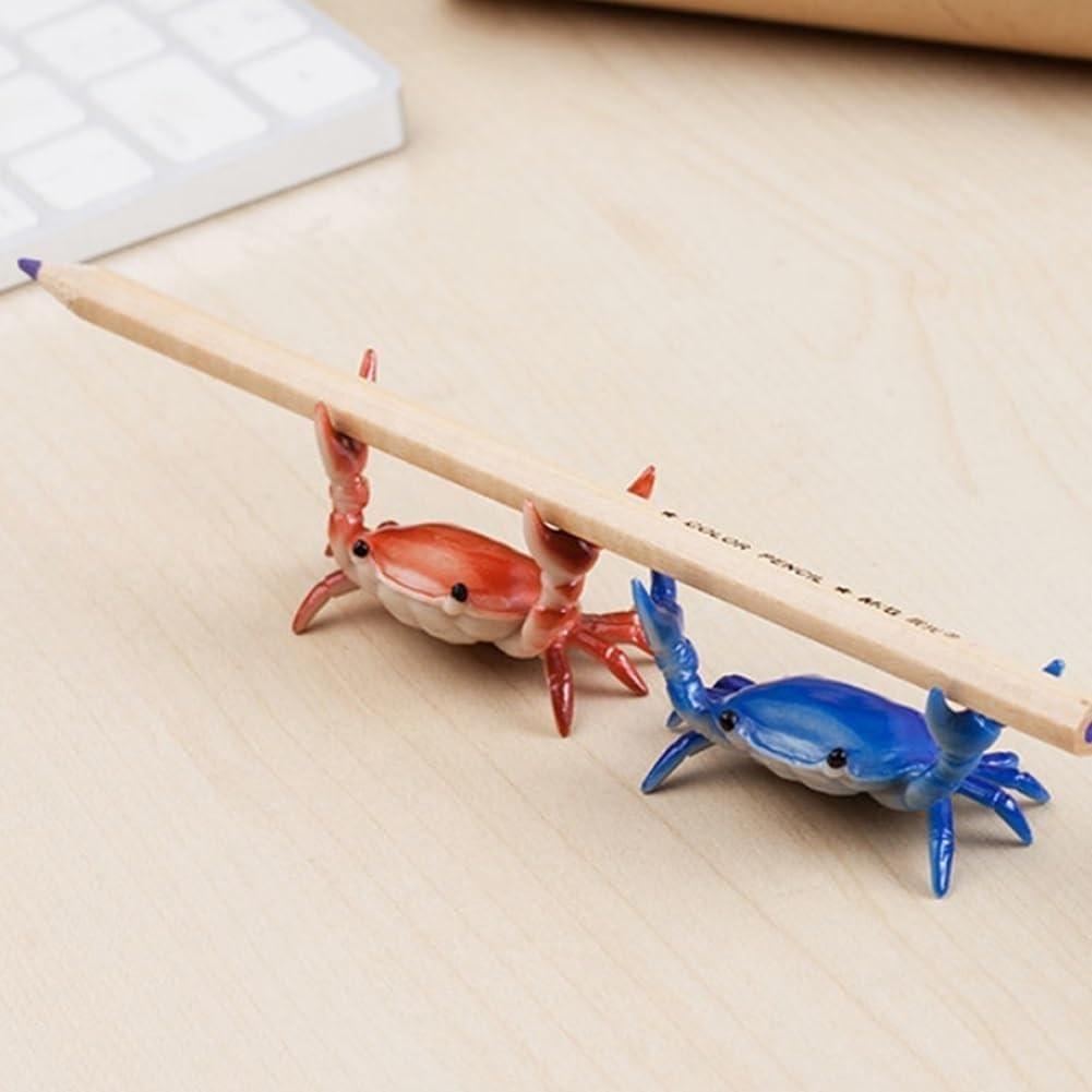 3Pcs Desk Crab Pen Holder, Creative Crab Pen Holder, Weightlifting Crabs Penholder Bracket Storage, Desk Pen Stand for Pen Storage Office Desk Display Decorations, Unique Gift Idea