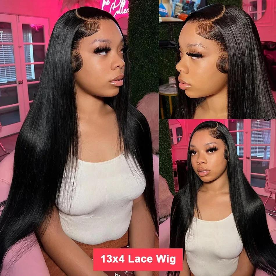 Bling Hair 180 Density Straight Lace Front Wigs Human Hair 13x6 HD Lace 13x4 Transparent Frontal Wigs Pre Plucked For Black Women