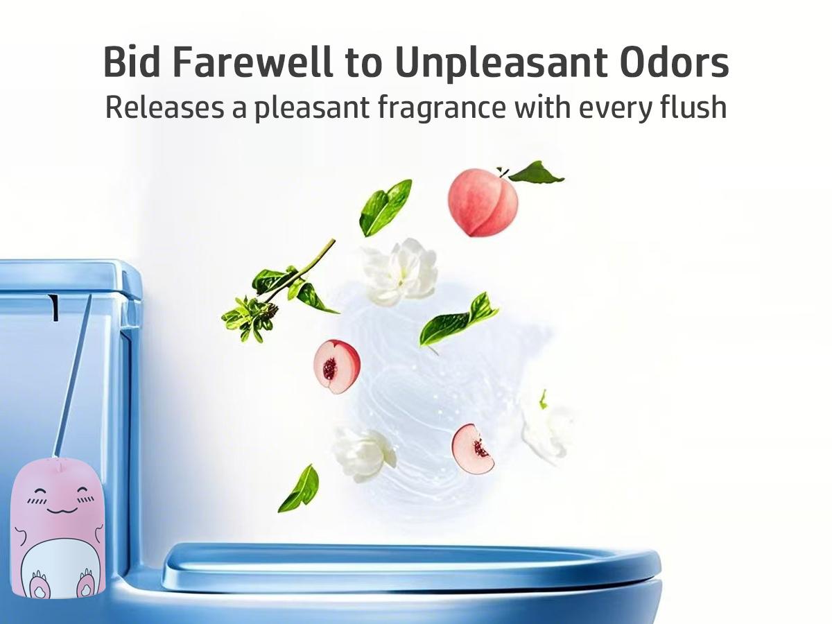 CloudMades Cute Dinosaur-Shaped Toilet Bowl Cleaner Bottle, Bathroom Toilet Tank Cleaner with Ocean, Jasmine, and Peach Scent,Three bottles can be used for 9 months (Three colors and three bottles) Powerful Cleaning Tablets Household