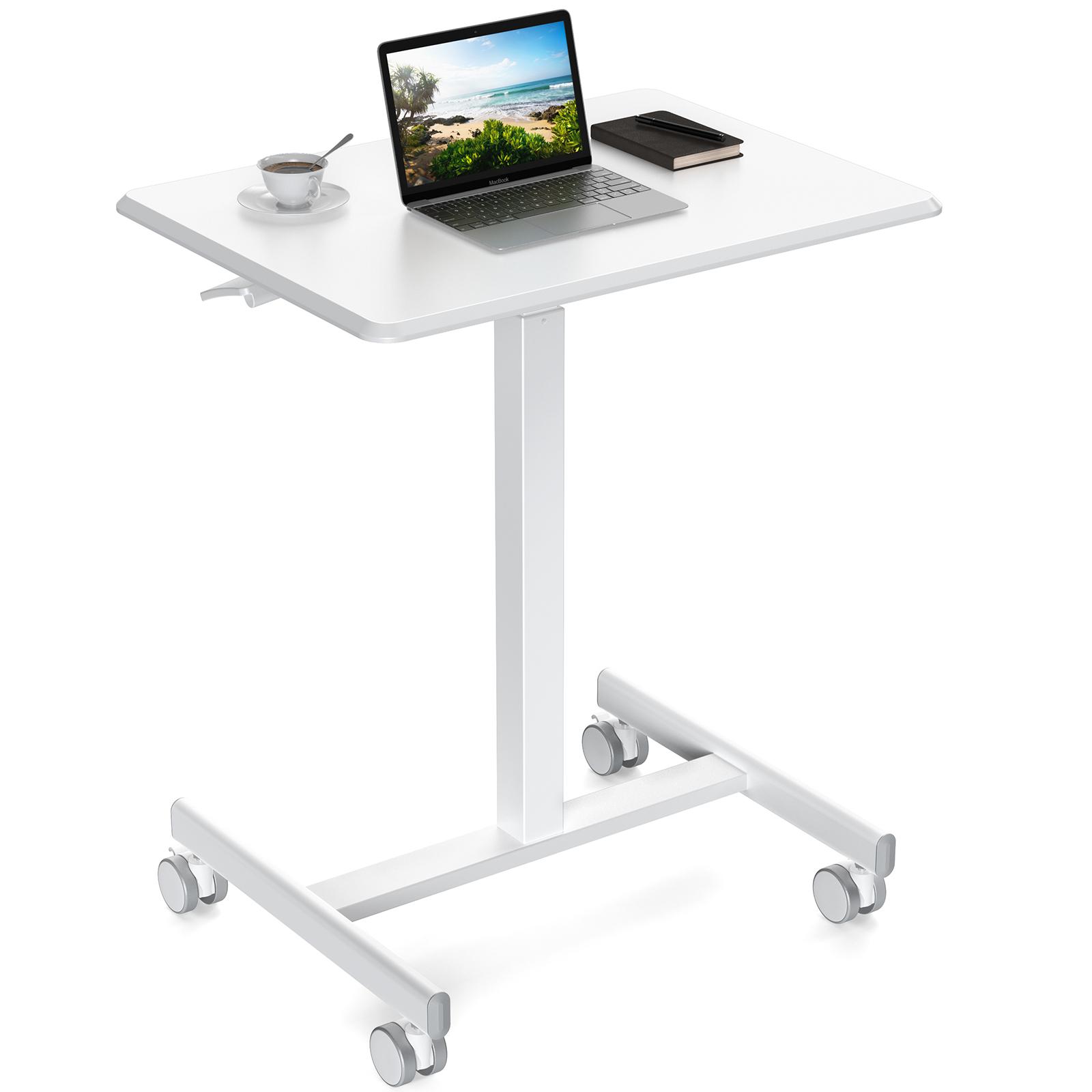Indoor Furniture Table & Desks Overbed Bedside Table with Wheels, Adjustable Hospital & Home Use Bed Tray, Rolling Laptop Desk, Mobile Standing Table