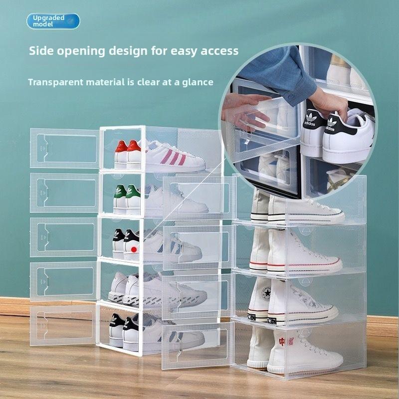 Transparent Stackable Shoe Box Set, 12-Piece Dustproof Storage Organizer, Drawer Design, Space-Saving Closet Organization Solution