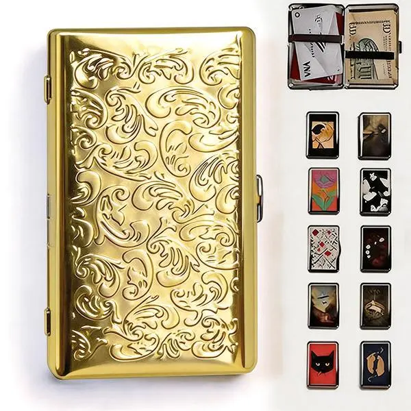 Retro multifunctional metal box-metal card holder, multifunctional metal tin box, multifunctional trinket business card ID card holder