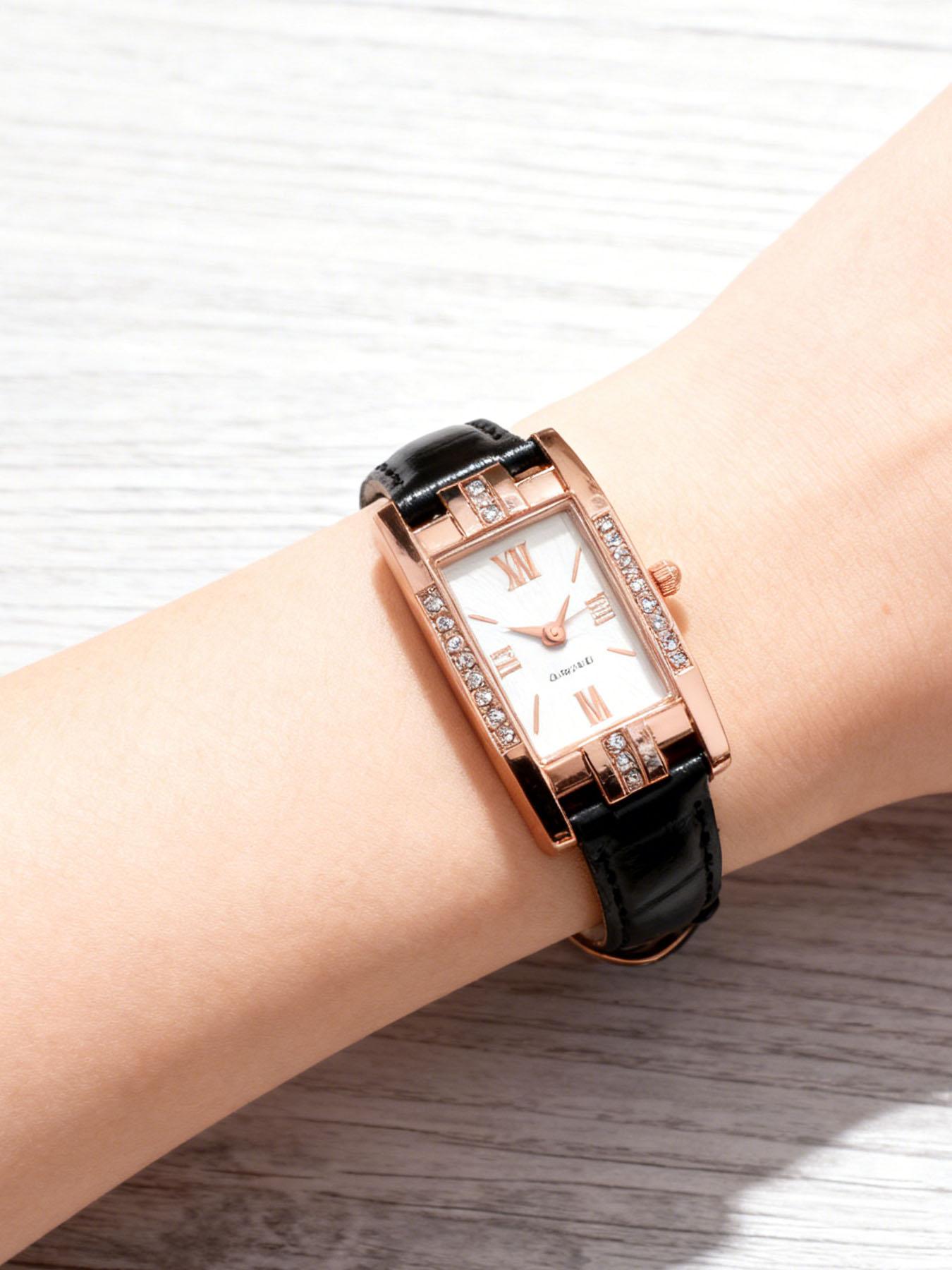 Fashionable and Elegant Women's Watches, Square Women's Quartz Leather Straps, Luxurious Women's Watches, Suitable for Gatherings and Daily Wear, Gifts for Friends