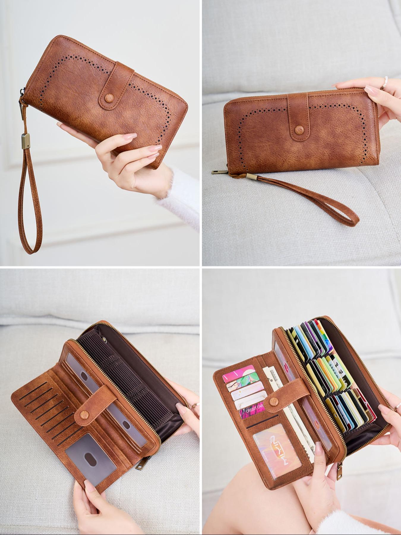 Women's Minimalist Casual Plain Color Long Wallet, 2025 New Style Fashionable Zipper Card Holder, Multi-card Slot Wallet for Women & Girls, Zipper Wallet Design