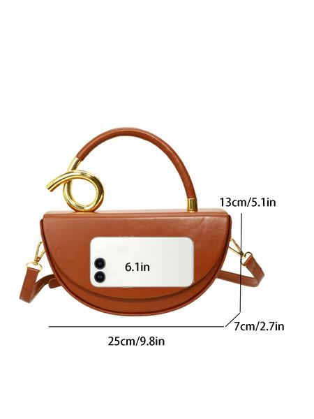 Women's Fashionable Solid Color Handbag, Casual Versatile Crossbody Bag for Daily Commuting, Stylish High-end Commuter Bag for Party and Shopping