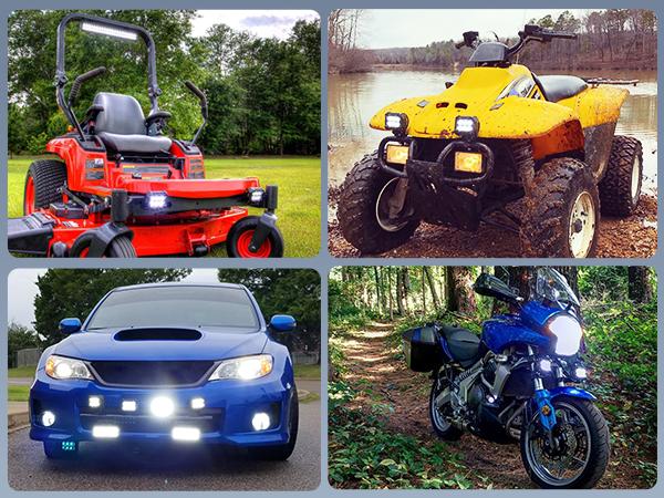 Nilight LED Light Bar 2PCS 18W Flood Off Road Lights 12V 5Pin Rocker Switch Wiring Harness Kit, Clear,White