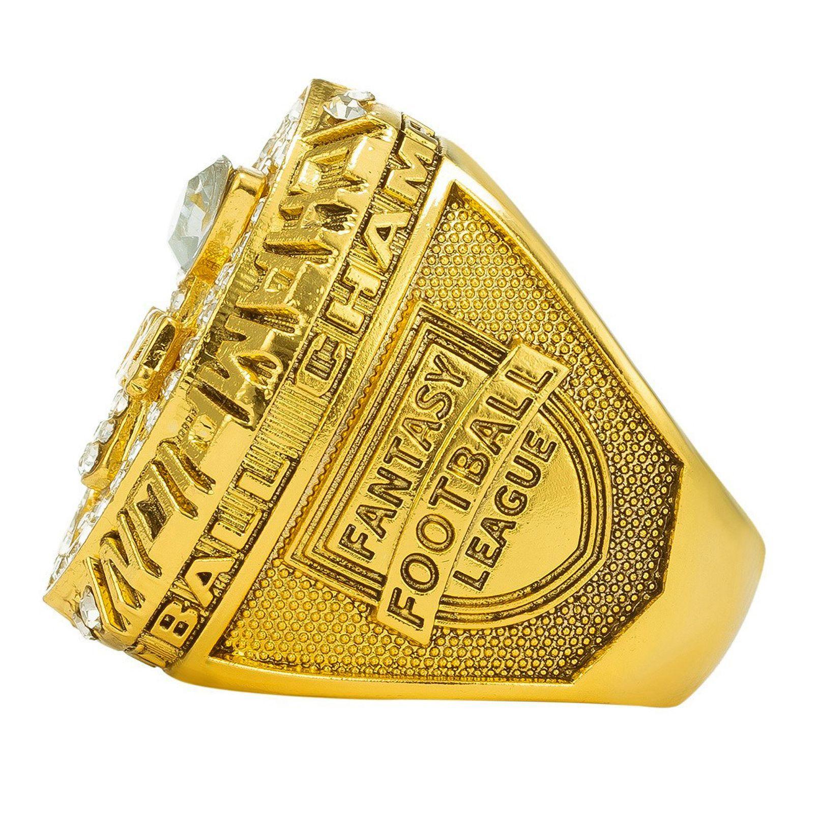 2026 Fantasy Football Championship Ring in Gold Zinc Alloy