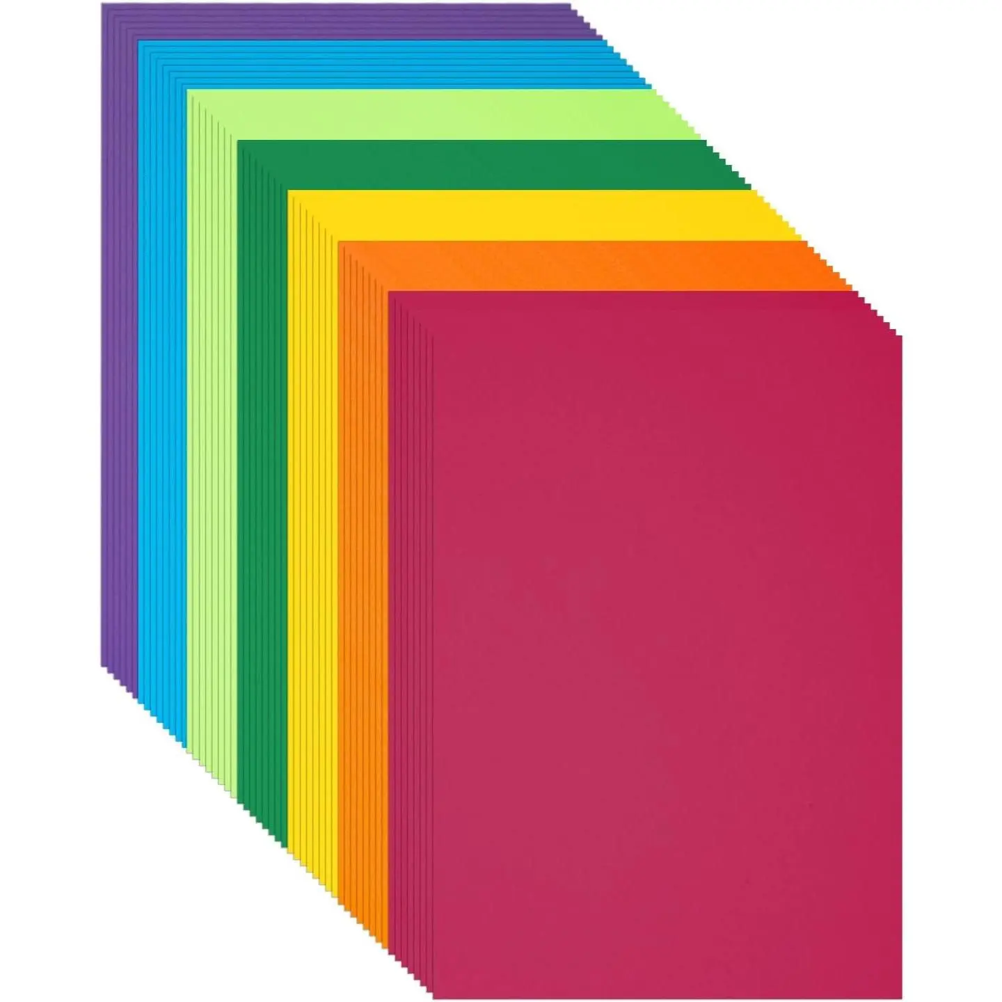 8.5x11 in 178GSM 65LB Heavyweight Construction Paper 70 Sheets 7 Assorted Classic Rainbow Colors Bulk Art Craft Supplies for School Classroom
