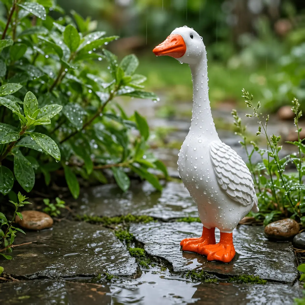 Quirky Resin Garden Goose Statue, Funny Porch Goose Yard Decor, Unique Outdoor Decoration, Durable Resin Material, Perfect for Gardens & Patios