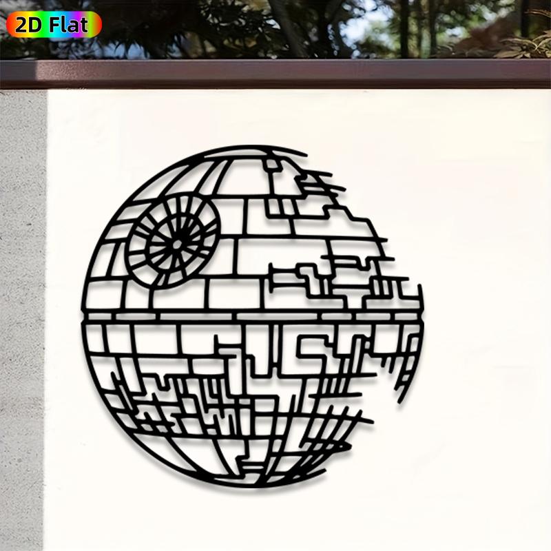 1pc Death Star Metal Wall Art, Artistic, Iconic Death Star Statue Mural, Gift for New Year, Christmas, Star Wars Enthusiasts, Weather-Resistant Metal Wall Decor Wall Sculptures, Perfect for Home Wall & Garden Fence, Sci-Fi Decor