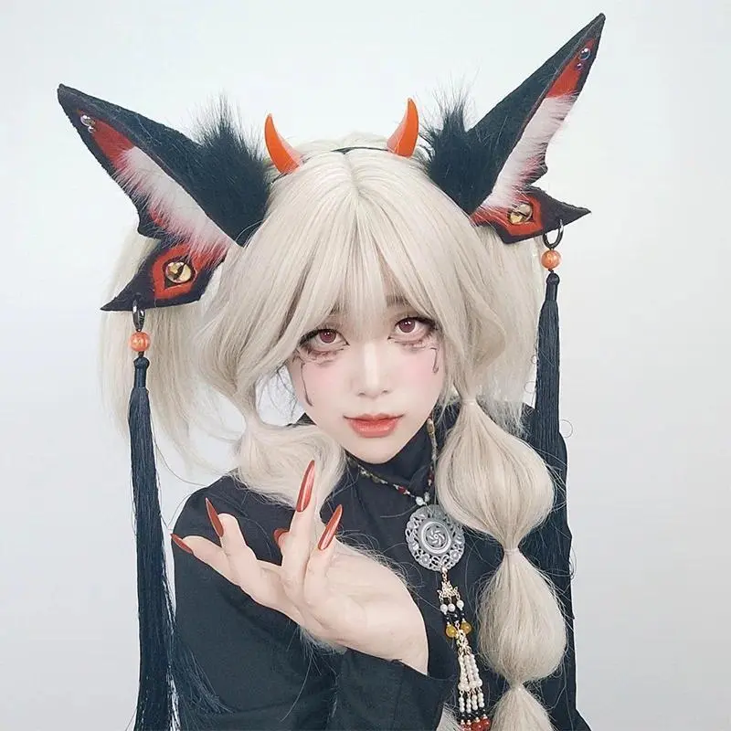 Demon Animal Ears Headband Furry Butterfly Moth Fantasy Creatures Anime Cosplay Costume Halloween Headdress Horn Fursuit Props