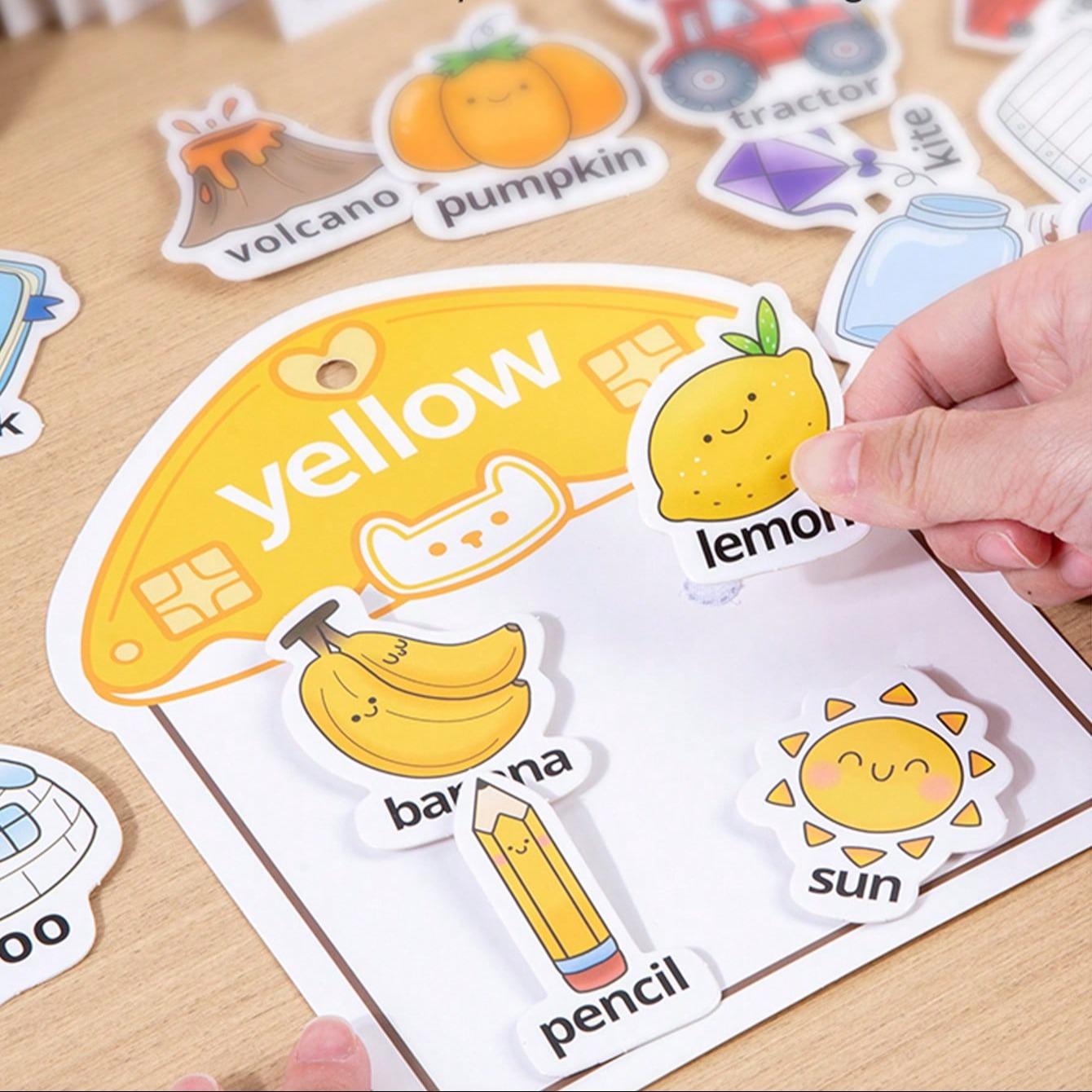 Interactive Magic Sticker Book, 48 Items & 6 Scene Cards, Reusable Sensory Toys, Improves Focus & Sensory Development