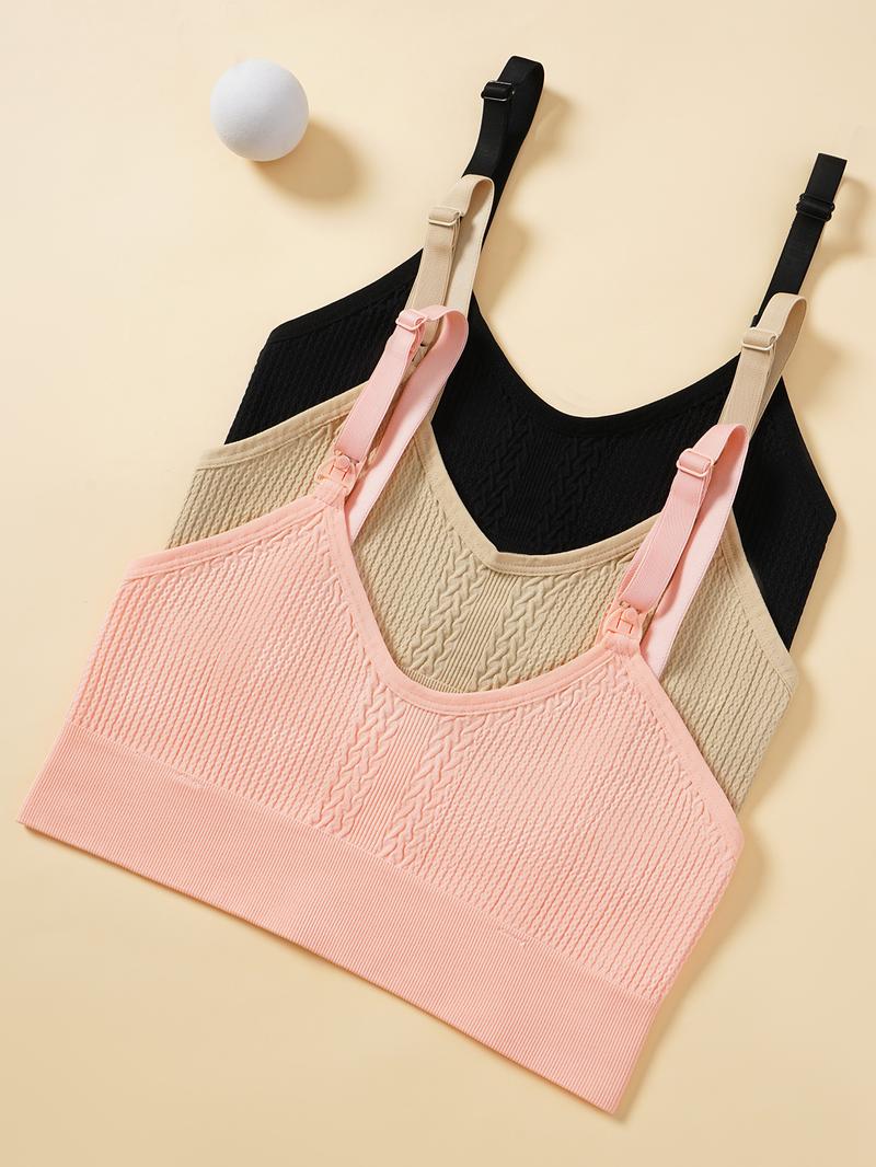 Maternity Solid Color Wireless Bra, Comfortable Breathable Seamless Nursing Bra, Maternity Underwear for Pregnancy & Postpartum, Maternity Bras