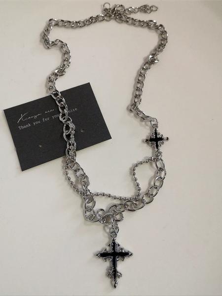 Punk Trendy Cross Star Heart Pendant Necklace Set, Hip Hop Street Style Unisex Couple Design, Perfect for Party Vacation Daily Wear, Fashionable Jewelry Accessories