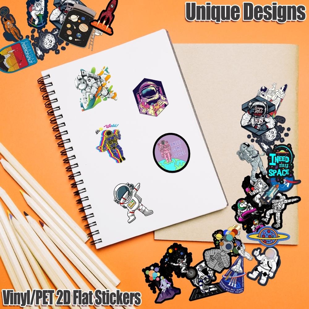 50PCS Astronaut Aesthetic Vinyl Stickers Pack for Laptop Water Bottle Phone Case Skateboard Journal Scrapbook DIY Decoration