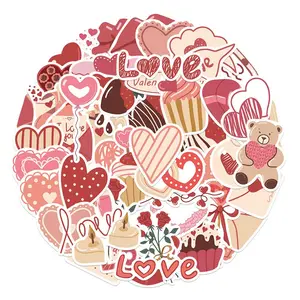 10/58PCS New Cartoon I LOVE YOU Love Valentine’s Day Guitar Luggage Decoration Hand Account Graffiti Stickers Wholesale
