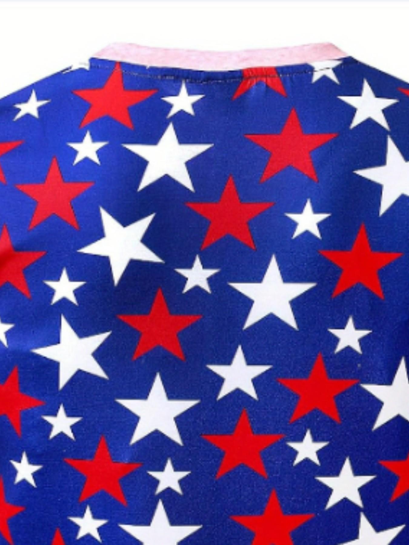 Men's Flag Pattern T-Shirt, Patriotic American Hooded Short Sleeve, Slim Fit, All over Print, Daily Wear