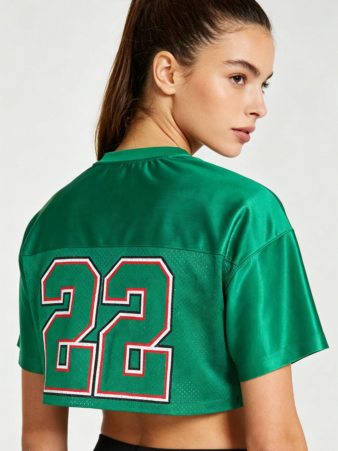 Women's Cropped Soccer Jersey Mesh USA Mexico Argentina Canada Portugal England Venezuela Dominicana Y2K Football Crop Top Casual Sporty Top Short Football Jerseys Casual Sports Jersey