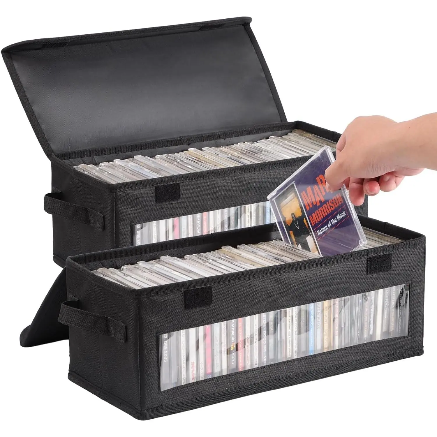 Home CD Storage Box, Tape Cassette Display Stand With Handle, Movie Box, DVD, Optical Disc Rack, Suitable For Living Room And Desktop