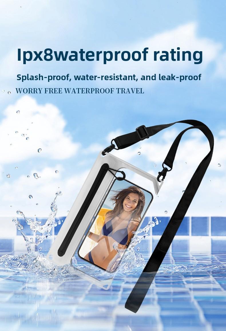 Airtight Zipper Waterproof Waist Bag, PVC Portable Touchscreen Phone Bag for Outdoor Camping and Swimming