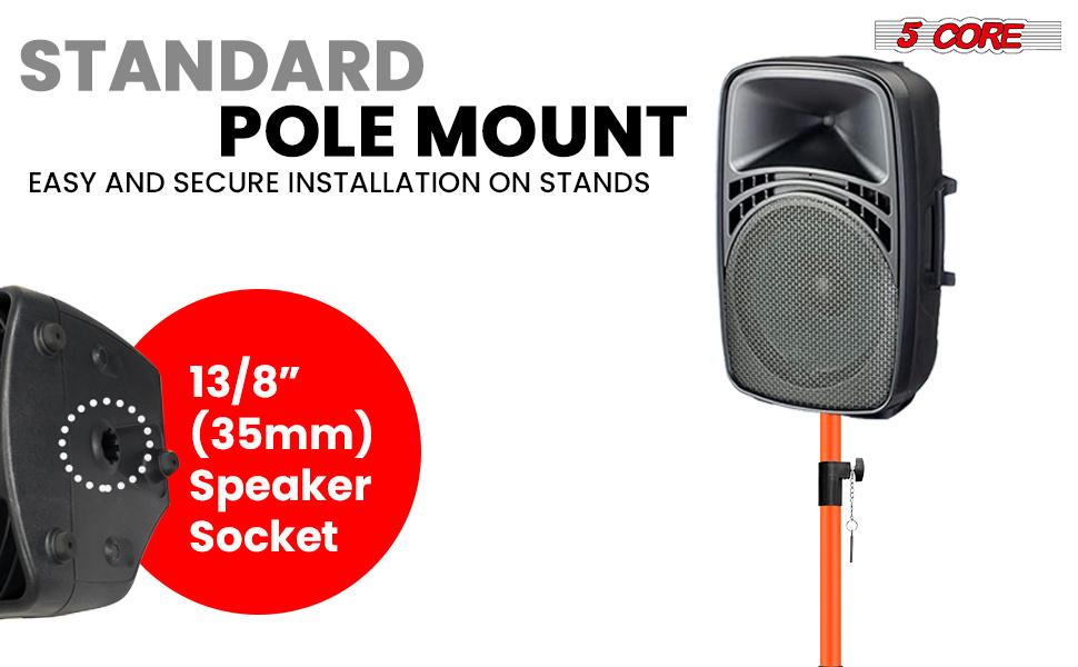 5 Core Speaker Stand Pair Adjustable 31 to 54" PA DJ Tripod Stands Heavy Duty w 35mm Insert 132 Lbs