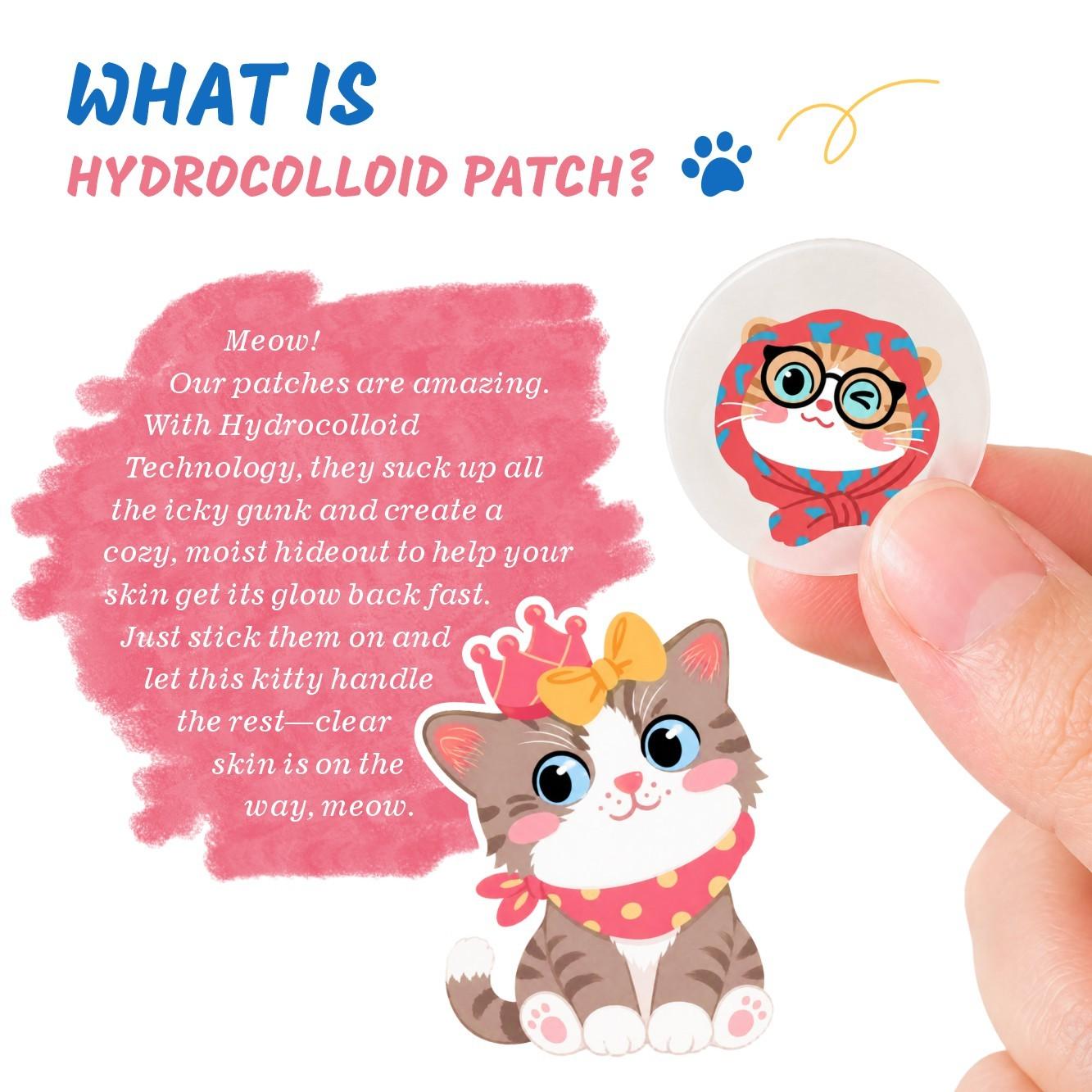 Cute Cat Pimple Patch, Non-Irritating Makeup Covering Patch, Breathable Facial Care, Portable Design, Ideal for Travel and Parties