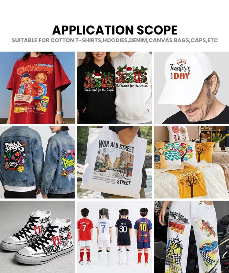 PO-TRY DTF Printer for POD Business White Ink Heat Transfer Machine for Custom T-Shirts Hoodies Apparel