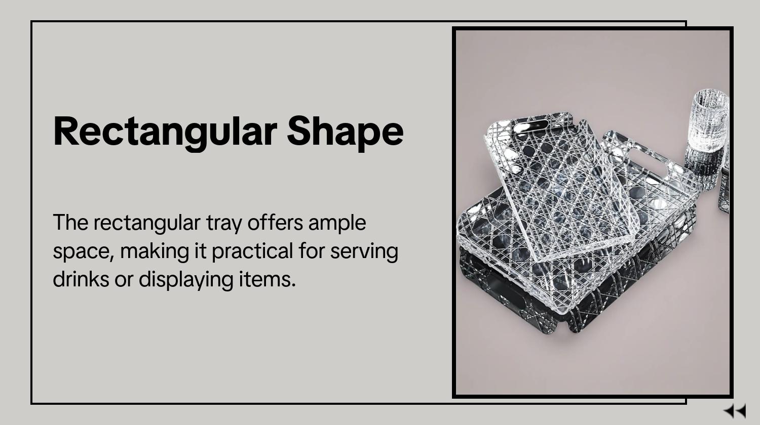 Luxury Rattan Pattern Tea Tray, High-End 2026 New Model, Rectangular Tray for Home, Living Room, Coffee Table, Beauty Accessories