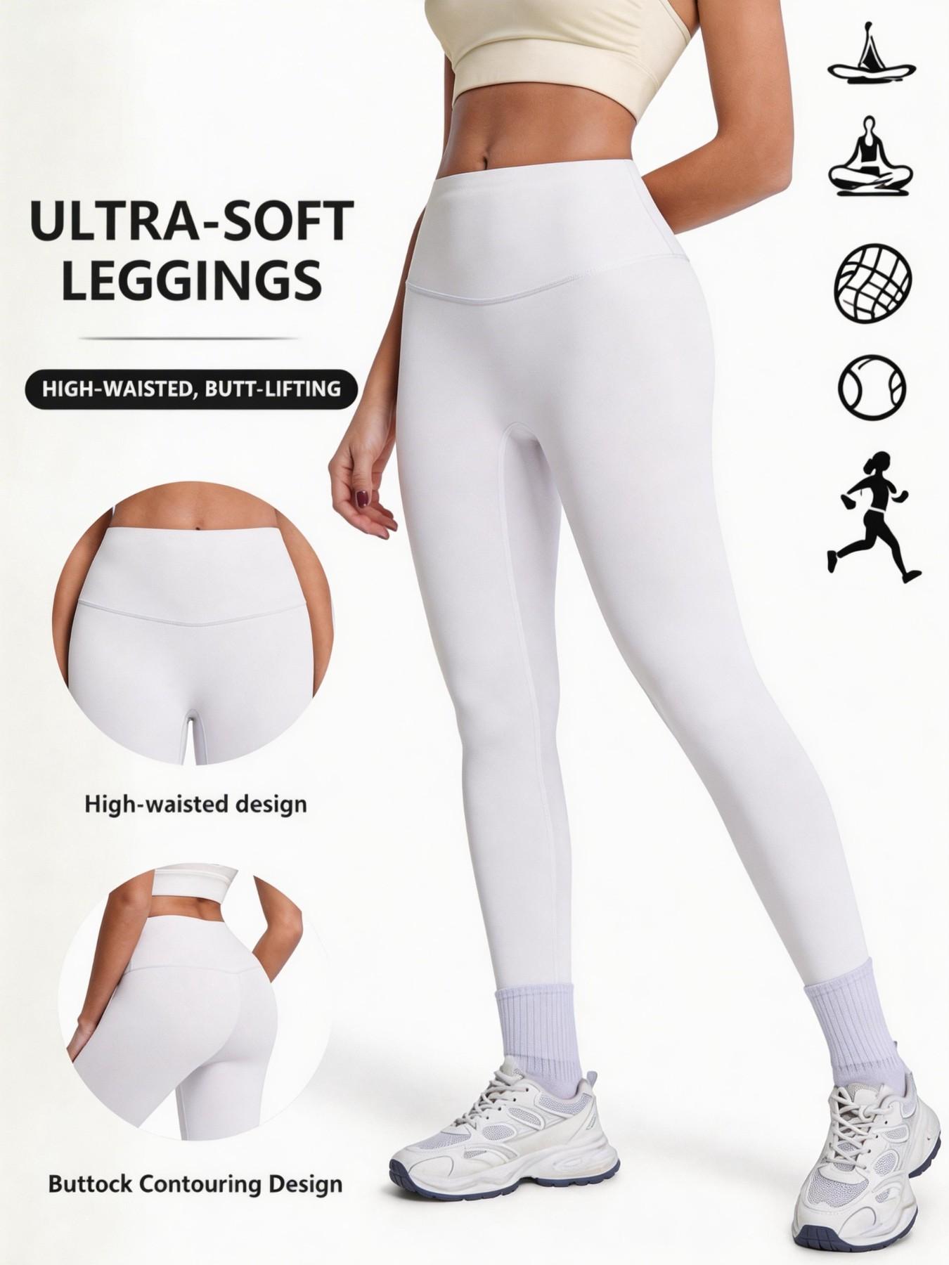 Women's High-Waist Yoga Pants, Cloud-Like Soft Tummy Control Workout Leggings, Anti-See-Through Butt Lifting Sports Long Pants, Gym Running