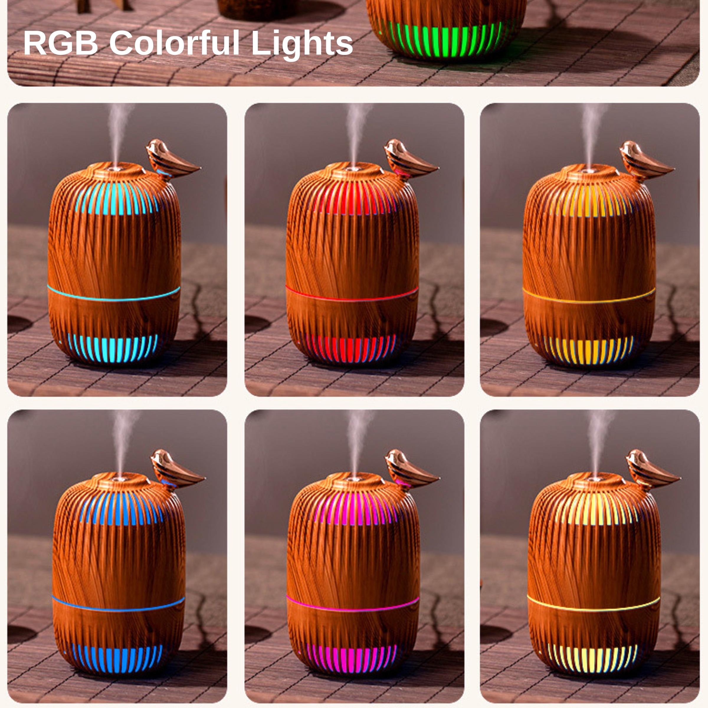 Creative Birdcage Design Mist Humidifier, 2 Spray Modes, RGB Colorful Lights, 280ML Water Tank, USB Plug-in, Ambient Lamp Humidifier Suitable for Bedroom, Living Room, Office and Sleeping