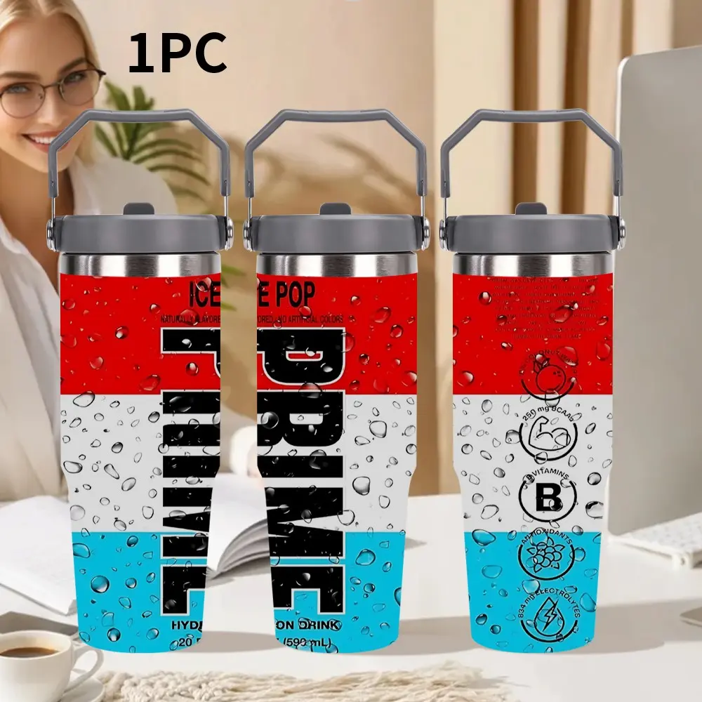 1pc 30oz/20oz Stainless Steel Insulated Tumbler with Lid - Adorable Design, Perfect Gift for Mom, Dad, Sister - Keeps Drinks Hot or Cold