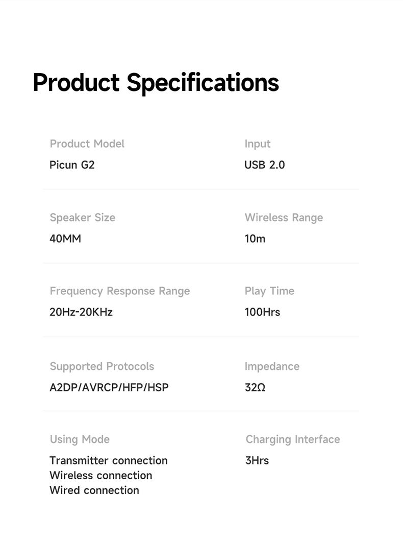 Picun G2 Gaming Headset Version 5.3 7.1 Surround Sound 5ms Low Latency ENC Microphone for PC PS4 PS5 for PC Laptop Game Peripherals