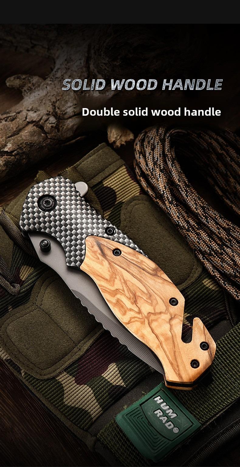 Camping stainless steel fruit knife high hardness sharp folding knife outdoor multi-function knife self-defense portable survival knife Christmas gift