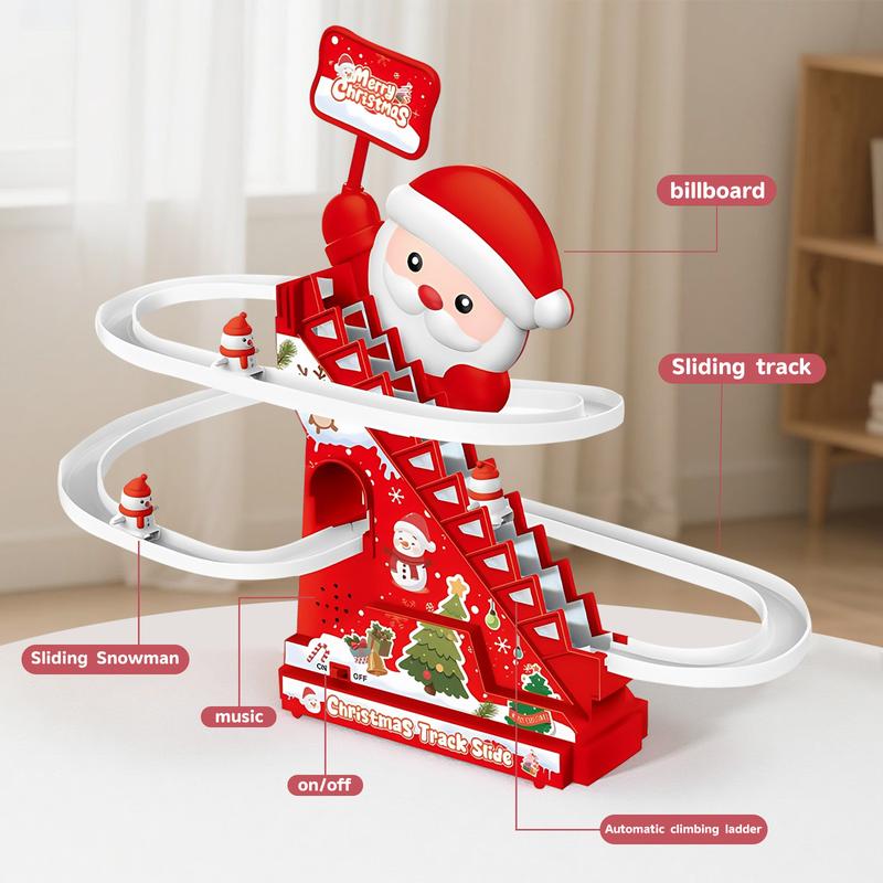 Christmas Track Climbing Stairs Electric Assembled Track Toy Set Climbing Stairs Track Slide Toy Electric Climbing Track Toy for Kids