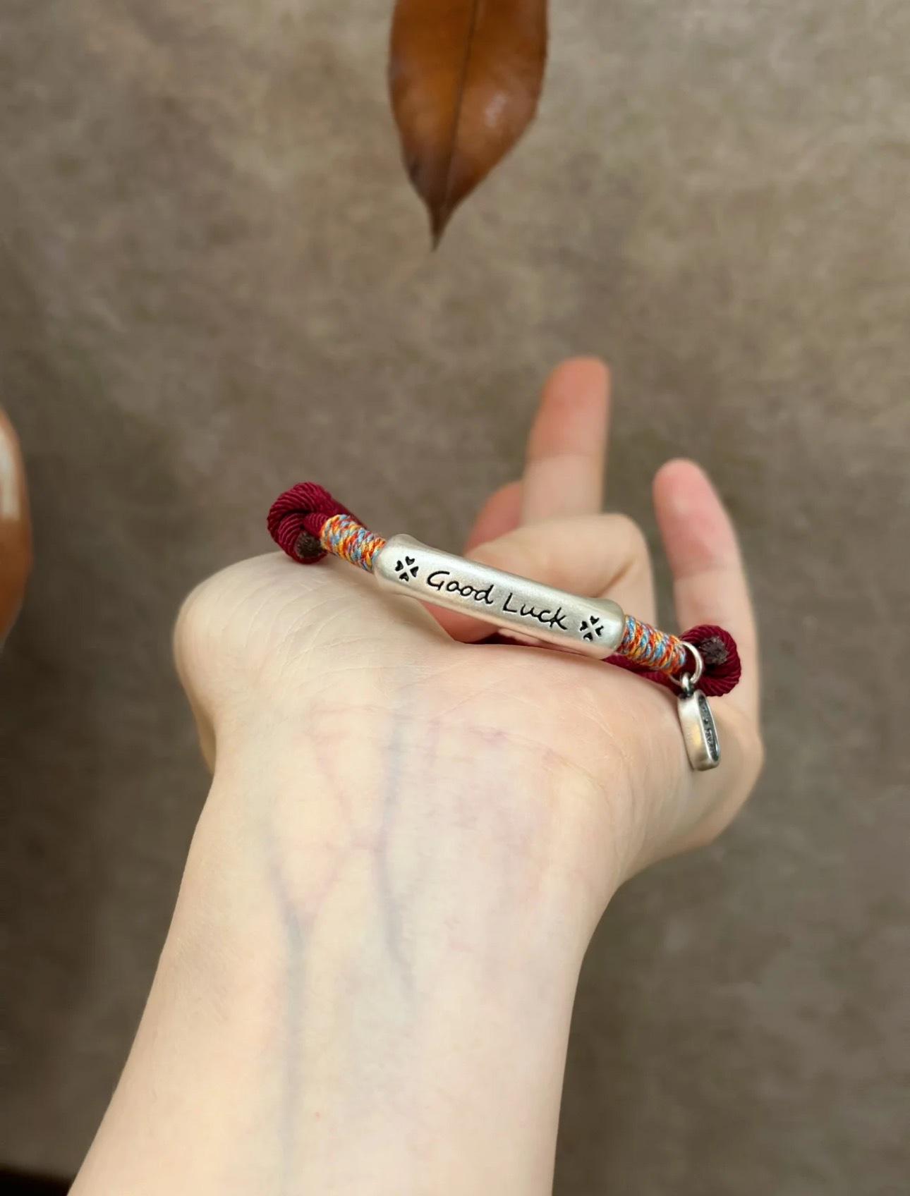 Good Luck Braided Red Rope Bracelet with Lucky Tube Charm for Women 9g Wealth Luck Wish Fulfillment Fashion Jewelry