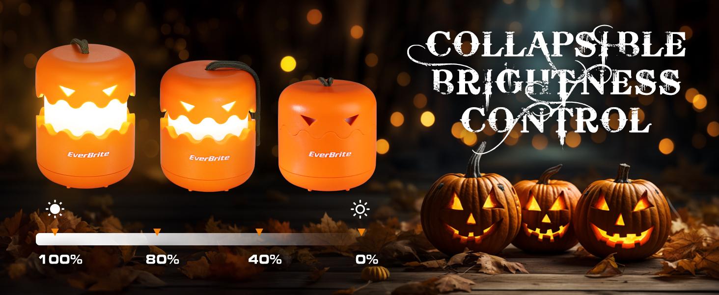 #JumpstartSale EverBrite 3-Pack Halloween Pumpkin Lantern, Collapsible Jack O Lantern Pumpkins with Lanyard, Halloween Party Favors for Kids, Light up Pumpkin Outdoor for Halloween Party Decoration, Battery Included