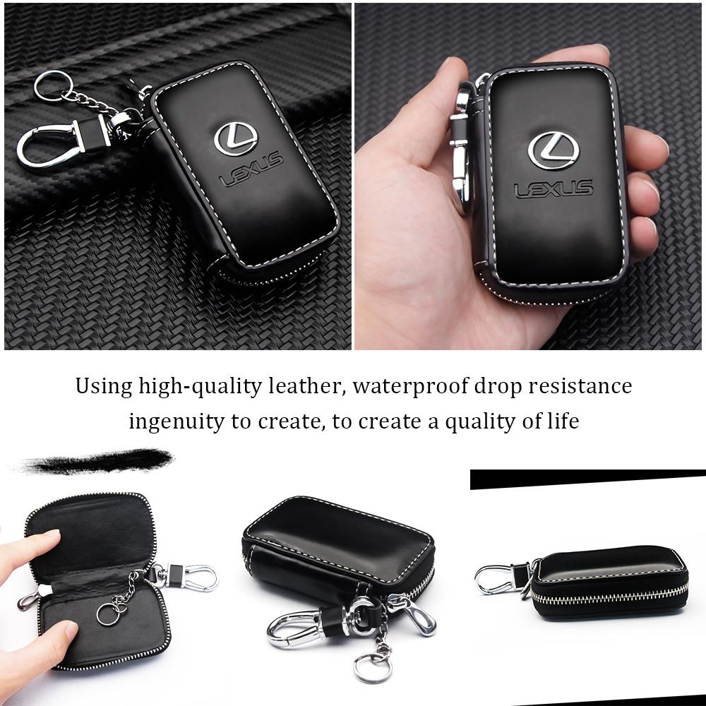 Lexus Leather Car Key Case, Car Key Holder, Car Key Accessory, Multifunctional Key Storage Protector, Durable Scratch-Resistant Portable Key Cover, Exclusive Logo Decoration