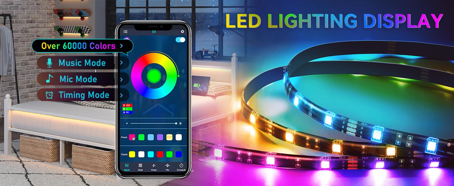 CollaredEagle Twin/Full Bed Frame with Headboard and Footboard,Steel Slats Support-LED Bed Frame with USB Charging Station,Mattress Foundation-Under Bed Storage,No Box Spring Needed,Noise Free.