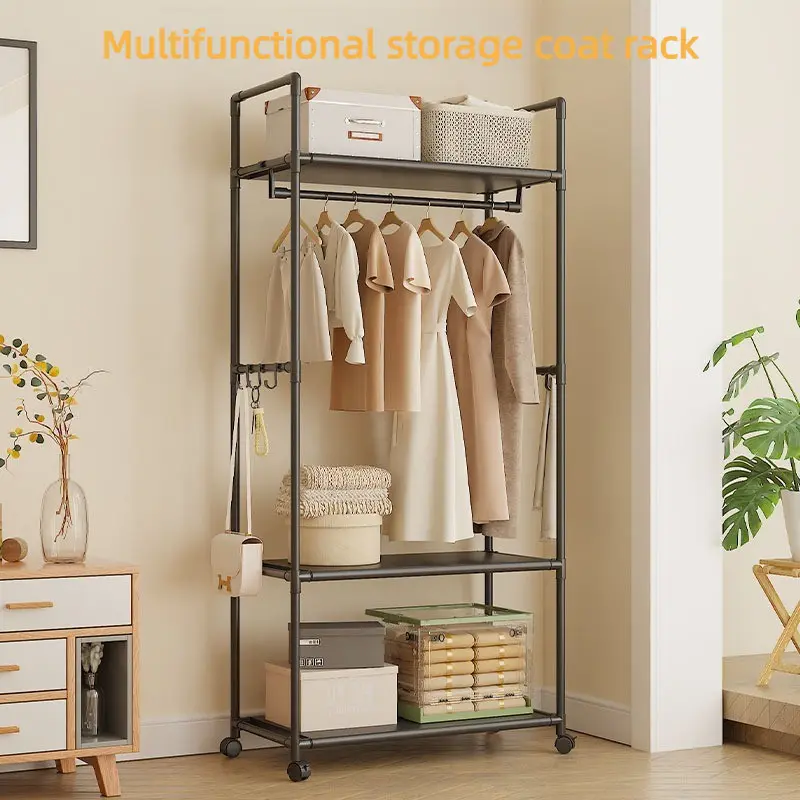 Acrylic Multi-Layered Luxury Simple Freestanding Coat Rack, Multi-Functional Garment Storage Organizer for Bedroom, Entryway