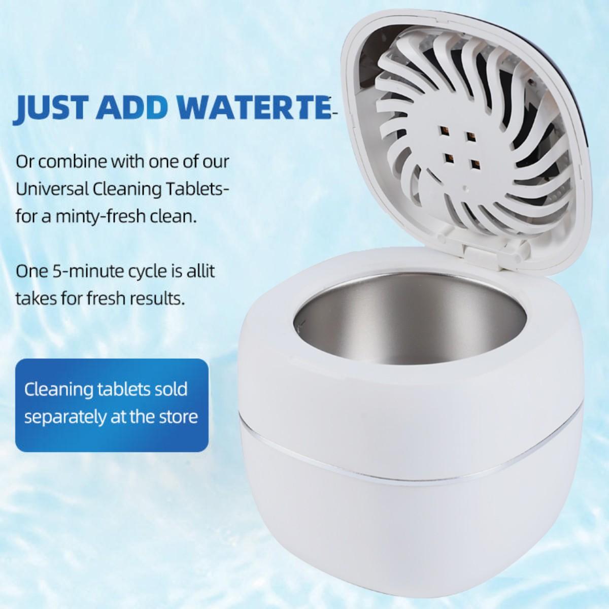 Ultrasonic Dental Retainer Cleaner, 45khz Ultrasonic Wave Technology, Three Cleaning Modes, Digital Timer Function, Capacity 180ML